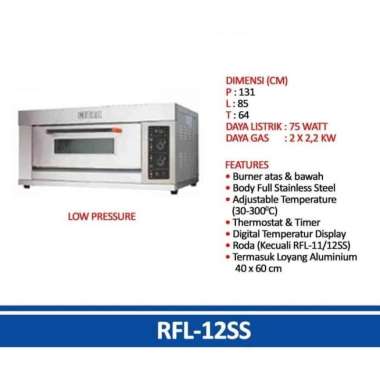 Oven Gas Baking Roti Getra 2 Loyang Stainless RFL-12SSGG / RFL 12SSGG Garansi Resmi (MEDAN)