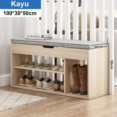 RM Rak Satu Susun Puff Duduk 100CM Lemari Satu Sakura（80*30*40cm）