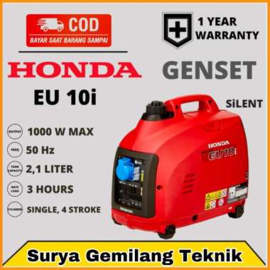 Genset Silent Honda Eu10i Generator Bensin Honda 1000Watt EU 10i Multivariasi Multicolor