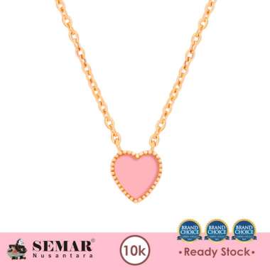 Kalung Emas Kalila Love Gold 10K Semar Nusantara, Warna Pink