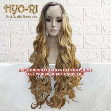 HALF LACE WIG FRONT LACE WIG LACE WIG WANITA PANJANG CURLY WAVE KRITING KERITING OMBAK GELOMBANG WIG