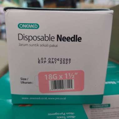 Needle 18G X 1 1/2" Onemed/Disposible Needle Onemed 18G Box 100pcs