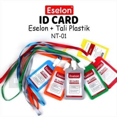 ID Card Holder + Tali / Lanyard Eselon Plastik Warna - NT-01 Hijau