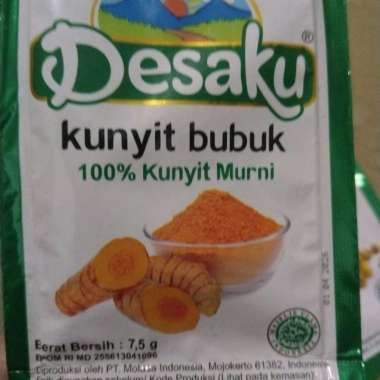 Desaku bubuk kunyit 7.5 gr, desaku kunyit bubuk