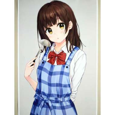 Poster Anime Higehiro 2 Sayu Ogiwara Hige wo Soru Soshite Joshikousei Multivariasi Multicolor