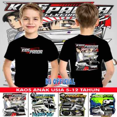 Kaos Bus Mania Anak Kids Panda / Baju Bus Anak Kids Panda Terbaru XXXL (11-12THN) K HITAM PANDA 1