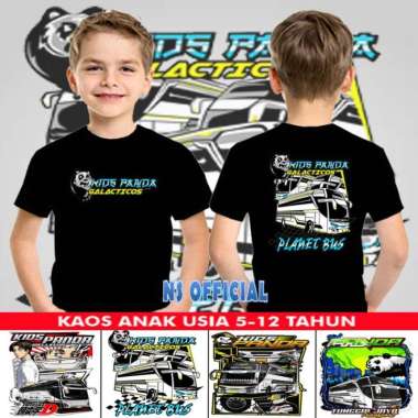 Kaos Bus Mania Anak Kids Panda / Baju Bus Anak Kids Panda Terbaru XL (7-8 TAHUN) K HITAM PANDA 2