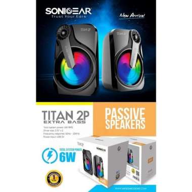 SONICGEAR TITAN 2P SPEAKER EXTRA BASS LED FX LIGHT 7 COLOR