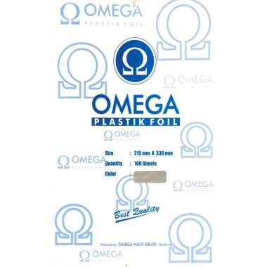 Omega Plastik Foil Transfer Tulisan Hitam ke Silver / Perak