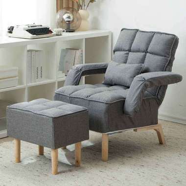Yup Kursi sofa rumah sofa lipat tempat tidur sofa lipa abu-abu+Pedal kaki