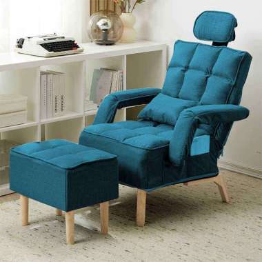 Yup Kursi sofa rumah sofa lipat tempat tidur sofa lipa biru+Headrest