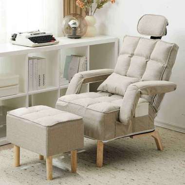 Yup Kursi sofa rumah sofa lipat tempat tidur sofa lipa Khaki+Headrest