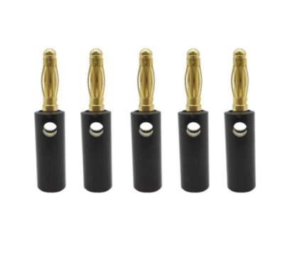 JACK BANANA MALE 4MM PLUG CONNECTOR GOLD PLATE BANANA PLUG Hitam
