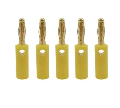 JACK BANANA MALE 4MM PLUG CONNECTOR GOLD PLATE BANANA PLUG Kuning