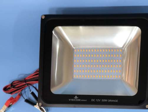 Lampu Tembak / Lampu Sorot / Lampu LED Flood DC 12V 50 Watt Orange Hemat Visicom