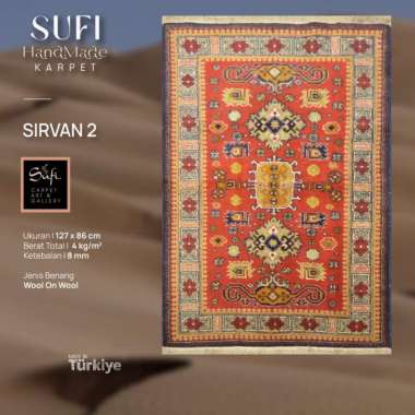 Karpet Handmade Made in Turki Siryan 2 Navy Red 127x84 Cm