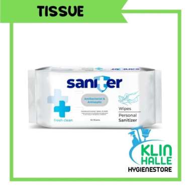 SANITER Tisu Basah Personal Wipes Antiseptik 50's