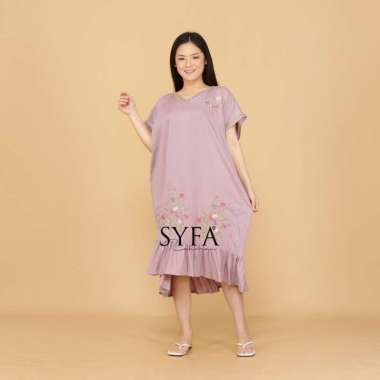 Syfa Rahman - Daster Daisy Viral Bordir Ruffle Jumbo Rayon Twill Ayara Lilac