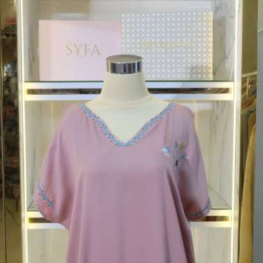 Syfa Rahman - Daster Daisy Viral Bordir Ruffle Jumbo Rayon Twill Ayara Nude