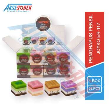 Aksesoren Penghapus Pensil Besar Joyko [ER-117/1 Pack] / Eraser Pencils Motif Kue / Hapusan Pinsil A