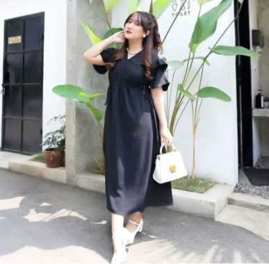 Daster Kimono Wanita - Daster Crinckle adem - Daster Panjang - Midi Daster Polos Bahan Crinckle HITA