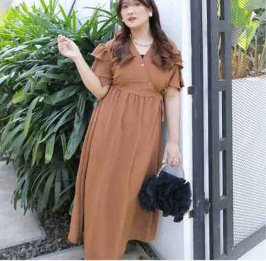 Daster Kimono Wanita - Daster Crinckle adem - Daster Panjang - Midi Daster Polos Bahan Crinckle MOCC