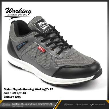 Working Sepatu Pria Jogging e T-12 Size 38 - 43 42 Abu