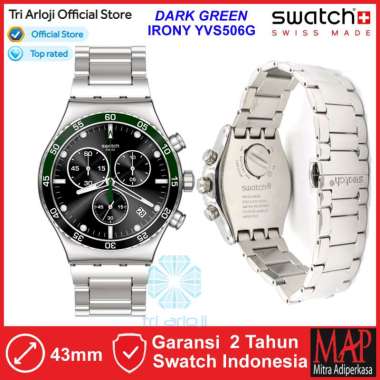 SWATCH YVS506G IRONY Jam Tangan Pria Analog Chronograph Stainless Swiss Made