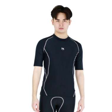 Lasona Men Swimwear Baju Atasan Renang Pria BM-A3351-L4 XL Black White