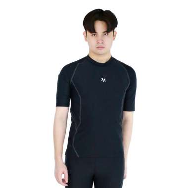 Lasona Men Swimwear Baju Atasan Renang Pria BM-A3351-L4 XL Black DGrey