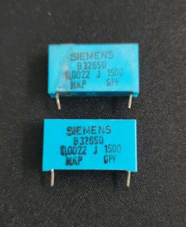 Mylar Capacitor MKP Siemens B32650 0.0022J 2200pF 2.2nF 1500V