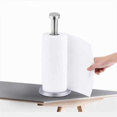 Holder Tisu Gulung Kitchen Paper Roll Towel Stand Stainless Steel WMO YUSV75