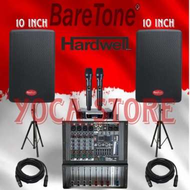 Paket Karaoke Set Baretone 10 Inch Upgrade Power Mixer 4 Channel ORI