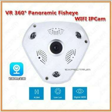 IP Camera / IP CAM VR V380. Wireless Fish Eye 360 Panoramic Lens cam - IPCAM 2MP ONVIF