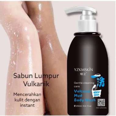 ORIGINAL 100% YZKMSKIN Sabun Mandi Cair Lumpur Vulkanik/Volcanic Mud Body Wash Sabun Pemutih Kulit S