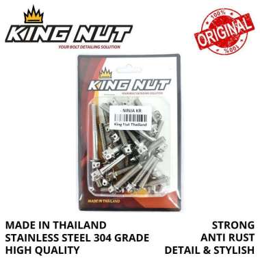 Baut Blok Mesin Ninja R Ninja RR Silver Set Kanan Kiri Probolt Thailand Stainless Flower King Nut