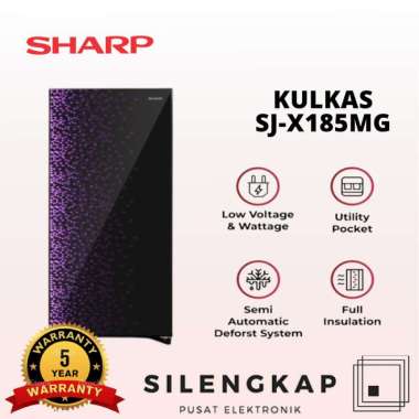 SHARP SJX -185 MG KULKAS 1 PINTU SHARP SJ X 185 MGGB /MGGR SJX185 157L