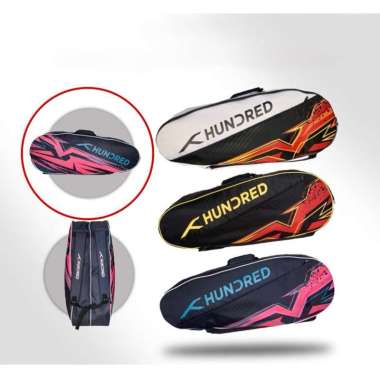 TAS BADMINTON RAKET 3 RUANG LINING ORIGINAL BAHAN ANTI PANAS ANTI AIR MUAT 10 RAKET Hundred navy pin