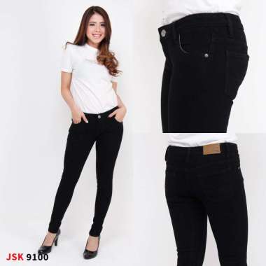 Celana Panjang Skinny Jeans Wanita Jumbo Big Size Denim Stretch Polos JSK 28 JSK-9131 Biru Jeans