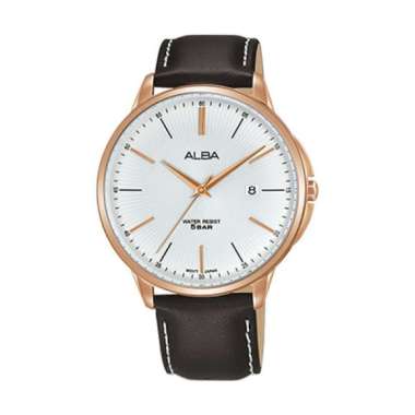 Jam Tangan Alba Prestige Pria 100% Original Brown Leather AS9G36 X1