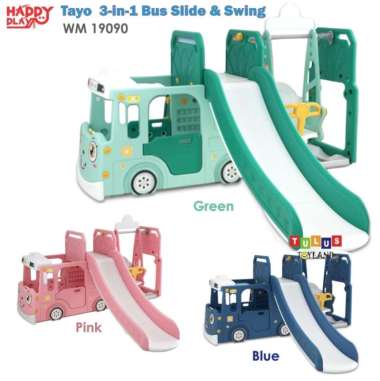 Perosotan Bus Tayo 2in1 19089 Happy Play 19090 3in1 Silde Swing 3 in 1 3in1 BLUE