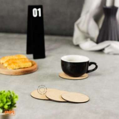 Tatakan Gelas Cork Coaster Lingkaran - INPI House 10cm