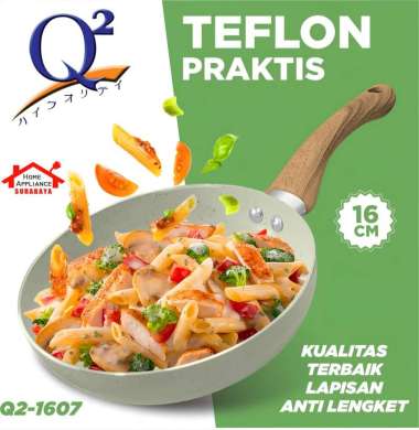 Frypan Teflon Marble Coating - Panci Goreng Fry Pan Anti Lengket Q2 16cm 18cm 20cm 22cm 24cm / 16 18