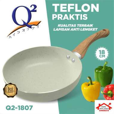 Frypan Teflon Marble Coating - Panci Goreng Fry Pan Anti Lengket Q2 16cm 18cm 20cm 22cm 24cm / 16 18