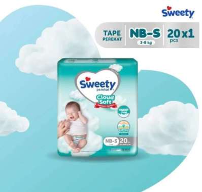 Popok bayi Pampers Bayi Sweety Silver Comfort Perekat NBS-20 NBS 20 NBS-20 (Small Pack)