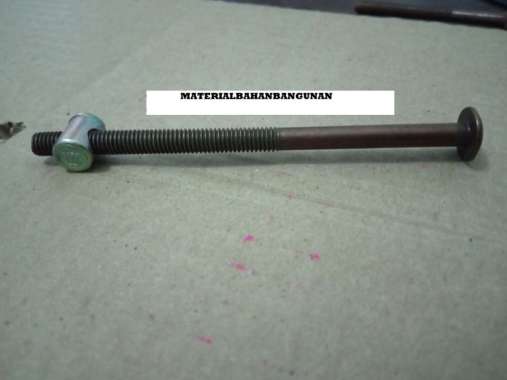 Mur Baut Ligna JCBC M 6 x 90 mm Knock Down Bolt HItam Kepala Kunci L Mur Baut Furniture M6 x 9 cm Ba