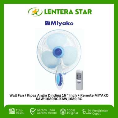 Wall Fan / Kipas Angin Dinding 16 Inch + Remote Miyako KAW-1689 RC