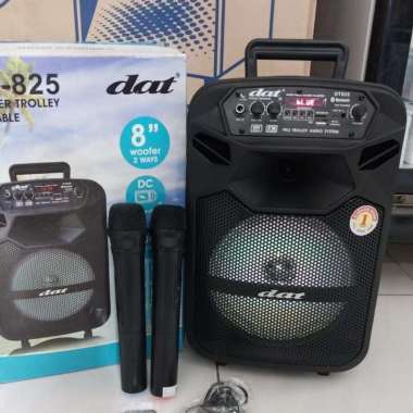 speaker dat portabel 8 inch free mic wireless 2