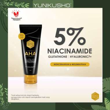 Body White AHA Gluta-Hya Brightening Body Tone Up Serum 200 ml - Lotion Pencerah Badan Body Lotion