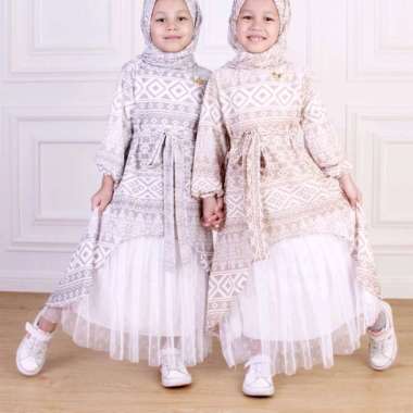 Gamis anak Adelia Ceruty Etnik Tile free Jilbab gamis batik anak gamis pesta anak dress anak dress m
